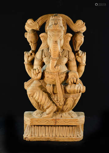 Large Indian Carved Ganesh Figurine