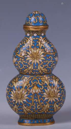 CHINESE CLOISONNE DOUBLE GOURD SHAPE SNUFF BOTTLE