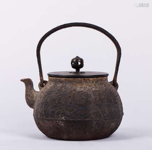 JAPANESE EDO PERIOD IRON TEA POT