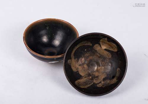 TWO CHINESE JIZHOU WARE PORCELAIN BOWLS