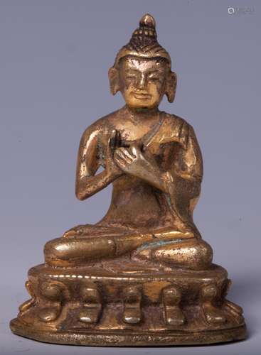 CHINESE GILT BRONZE FIGURE OF AMITABHA