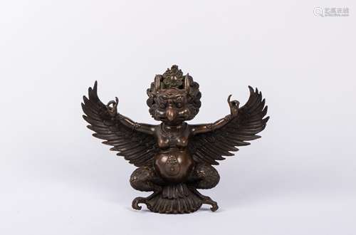 CHINESE BRONZE FIGURE OF GARUDA