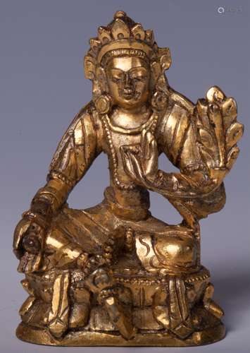 CHINESE GILT BRONZE FIGURE OF TARA