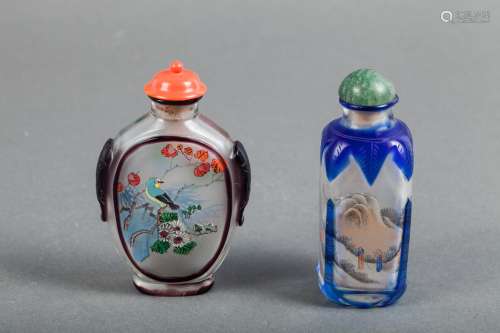 TWO CHINESE INTERIOR PAINTED SNUFF BOTTLES