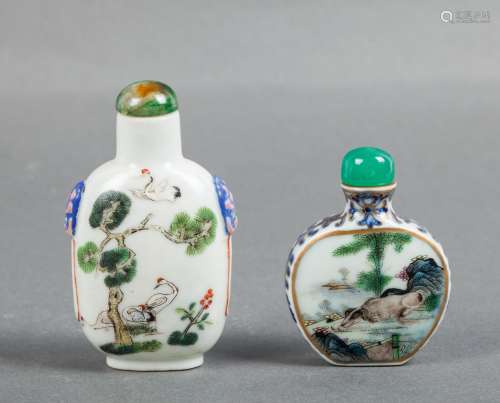 TWO CHINESE FAMILLE ROSE SNUFF BOTTLES