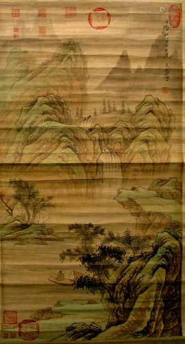 Chinese water color painting scroll.