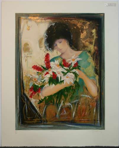 Jane Treby, Muse IV, Limited Edition Serigraph, Signed by Artist. Paper size is 26.75