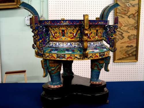 Large Chinese antique cloisonne 