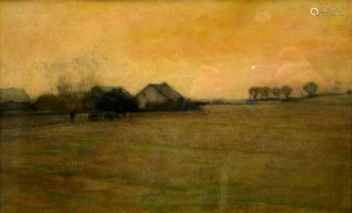 Pa Homestead Tonalist Painting, Mixed Media, by William Langson Lathrop