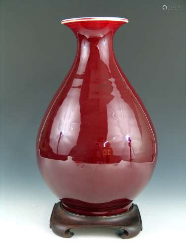 Chinese ox blood glaze porcelain vase.