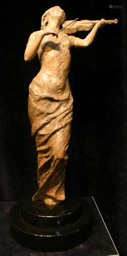 Tuan Nguyen, Muse, Limited Edition Bronze sculpture. Bearing Tuan name. Size is 21.25