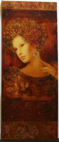 Csaba Markus, Veronika, Embellished Deluxe Limited Edition Serigraph on Canvas, signed by the artist. Size is 29