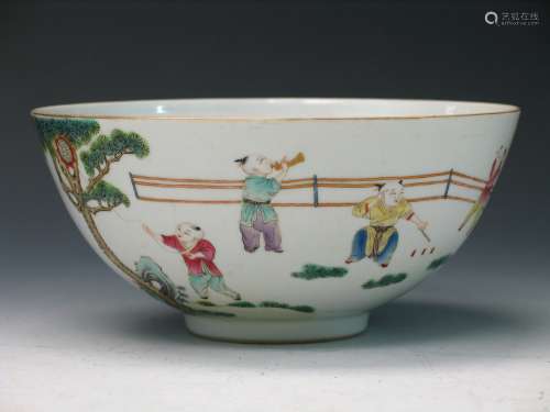 Chinese famille rose bowl with children at play decorations.