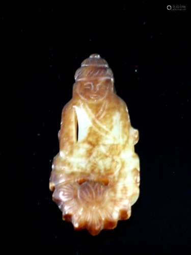 Chinese carved jade buddha pendant