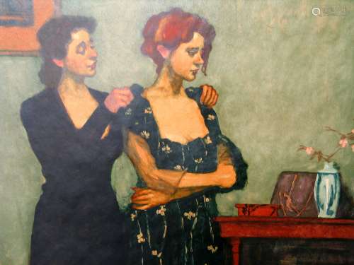 Helping With The Dress. By Malcolm Liepke. Artist