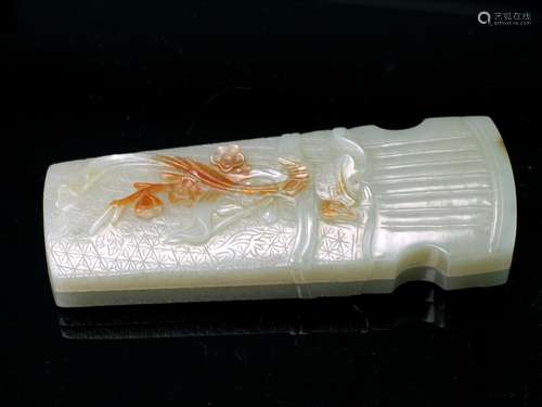 Chinese celadon jade ink box.