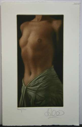 Willi Kissmer, Kleiner Halbakt 2000, Limited Edition Aquatint Etching, signed by Artist. Paper size is 11.5