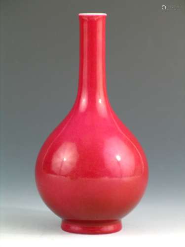 Chinese red glazed porcelain vase.
