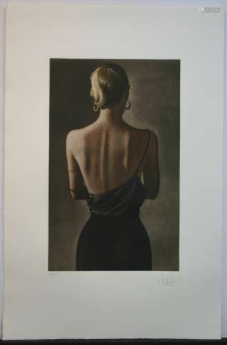 Willi Kissmer, Ruckenarkt, Limited Edition Aquatint Etching, signed by Artist. Paper size is 30.5