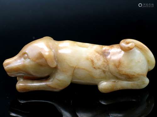 Chinese carved jade dog