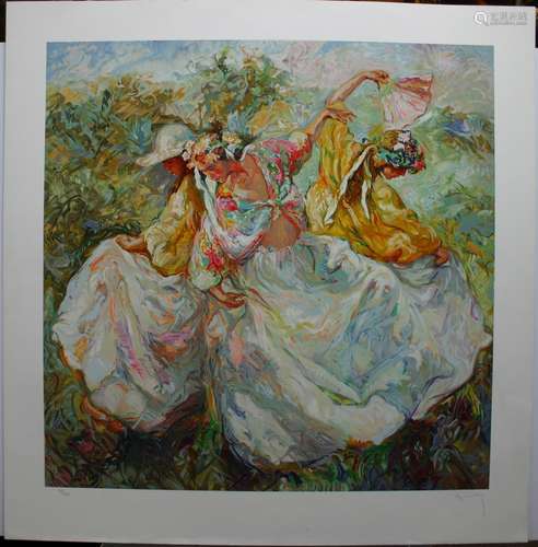 Jose Royo, Alegoria De La Danza, Limited Edition Serigraph on Paper , signed by artist. Image is 32