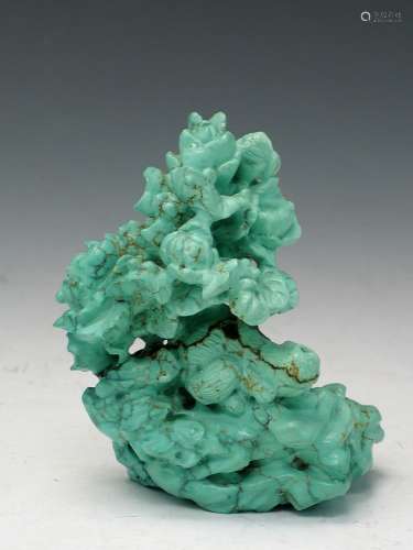 Chinese turquoise carving of flowers