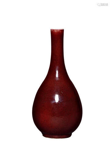 祭红釉胆式瓶 清中期