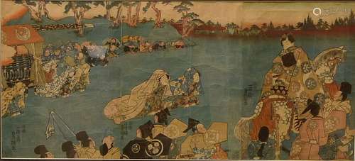 UTAGAWA KUNISADA (1786 - 1865).  JAPANESE UKIYO-E WOODBLOCK TRIPTYCH