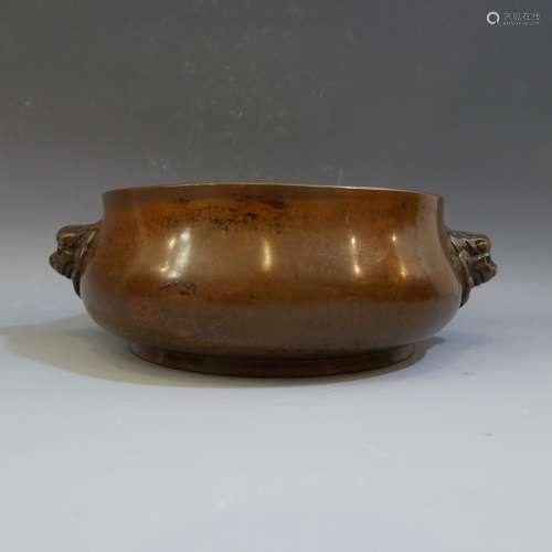 ANTIQUE CHINESE BRONZE CENSER - 19TH CENTURY