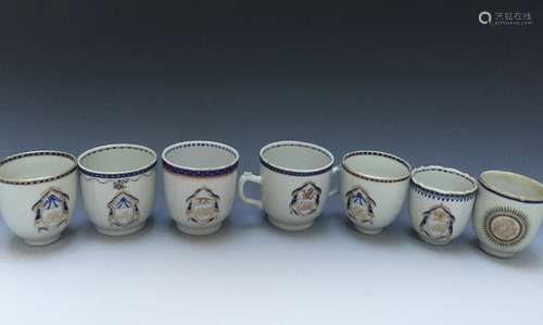 CHINESE FINE ARMORIAL TEA CUPS, 18TH C