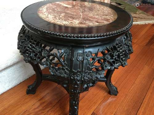 ANTIQUE Chinese Hardwood Flower Stand, late 19th Century. 19