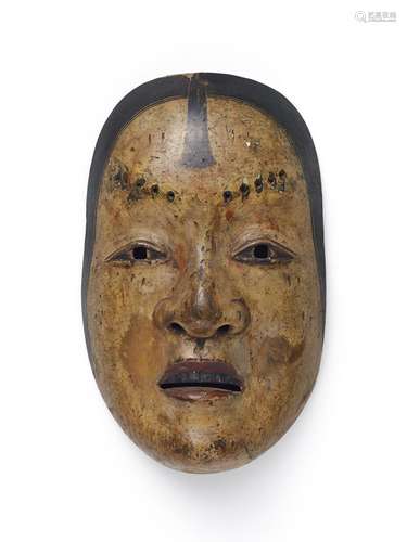 RARE NÔ MASK OF A KO KASSHIKI.