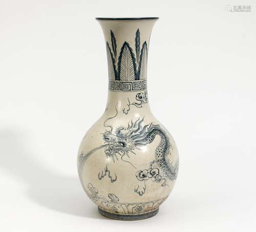 VASE WITH DRAGON IN CLOUDS.