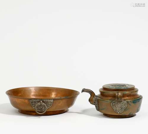 BASIN AND PITCHER FOR HOLY WATER.