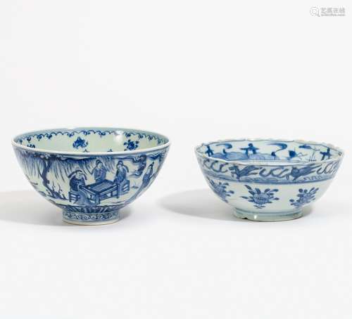 TWO BLUE-WHITE BOWLS.