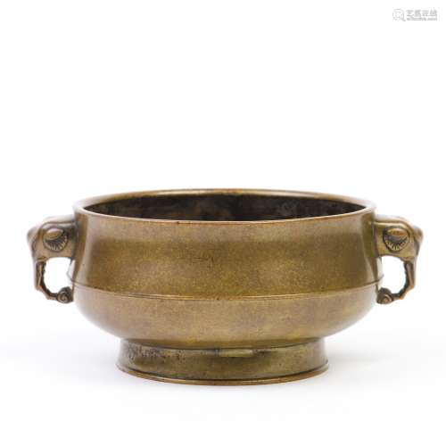 A BRONZE CENSER WITH XUANDE MARK, QING DYNASTY, 18TH CENTURY