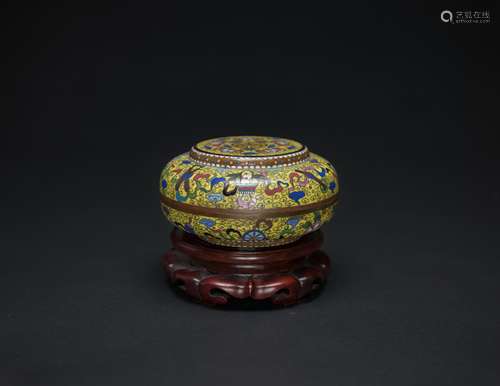 Late Qing / Republic-A Jadeite Carved Lotus Brush Washer (Wood Stand)