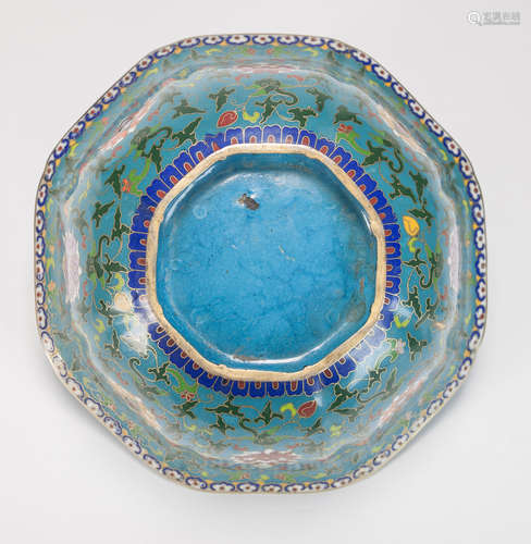 Republic-A Large Octagon Cloisonné Bowl