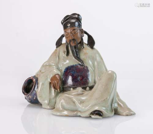 Early 20Th Century -A Longquan Celadon Glaze And Flambé-Glaze ‘Li Bai’
