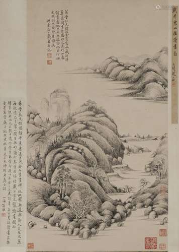 Dai Xi (1801-1860) Ink On Paper, Hanging Scroll. Signed And Seals With Many Collector Seals. 69.5 x 39 cm. (27 1/4 x 15 1/8 sin.)