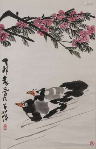Cui Zifan (1915-2011) Birds And Flower