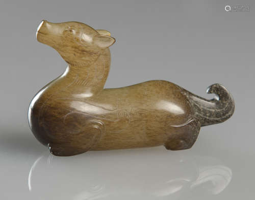 Han-A Russet Jade Carved Deer