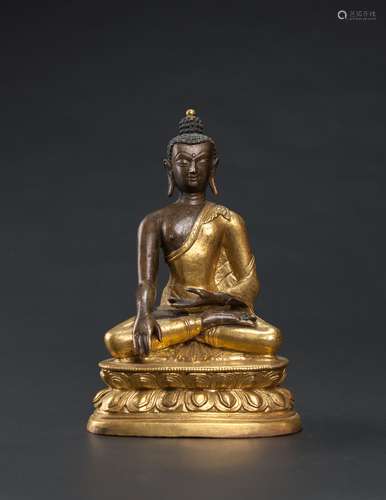 Qing-A Gilt-Bronze Figure Of Sakyamuni