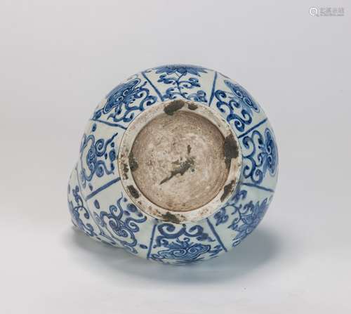 Qing-A Blue And White ‘Floral-Scroll’ Kendi