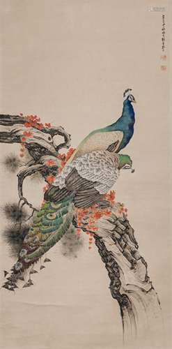 Liu Kuiling (1885-1967) Peacocks