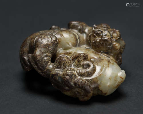 Song-A Russet White Jade Tiger And Lamb