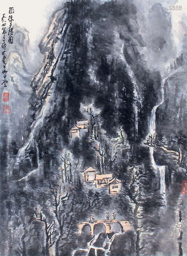 李可染 雨后夕阳图