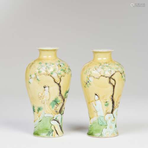 A PAIR OF 'FIGURE' VASES