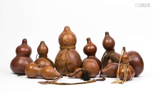 A SET OF NINE GOURD SHAPED ORNAMENTS, QING DYNASTY