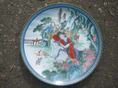 Vintage Chinese Beauty Porcelain Plate with Origional